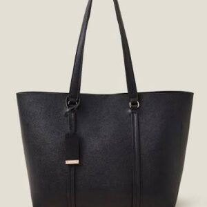 Classic Black Tote Bag – Spacious Minimalist Everyday Shoulder Handbag