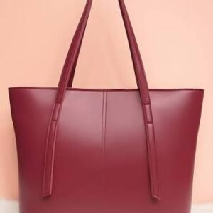 Luxurious Burgundy & Red Tote Bag – Elegant Everyday Shoulder Handbag
