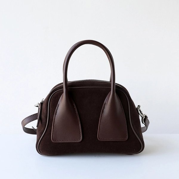 Leather Crossbody Bag with Double Handles and Zip Closure - Image 5