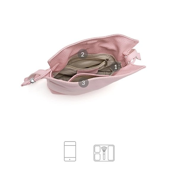 Soft Leather Drawstring Crossbody Bag with Adjustable Strap - Image 3