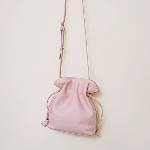 Soft Leather Drawstring Crossbody Bag with Adjustable Strap - Image 2