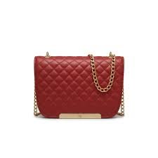 Elegant Red Quilted Handbag – Chic Chain Strap Crossbody & Shoulder Bag